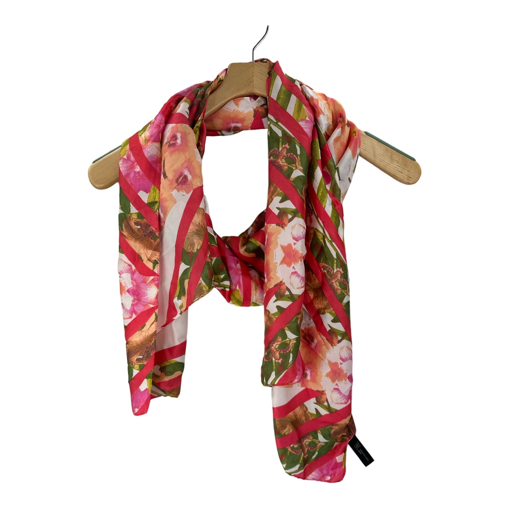 INC International Concepts, Chevron Floral Oblong Scarf Pink Multicolor